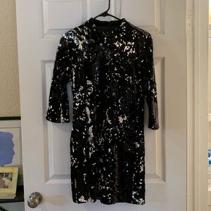Zara Sequin and Velvet Mini Dress